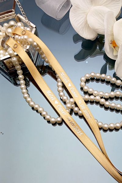 Lora Davet Δαχτυλίδι αρραβώνων με πέρλες - Spilt Pearl, Silver Lettering Cappuccino 42264