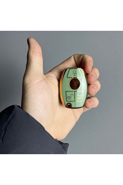 LUXE AKSESUAR Θήκη σιλικόνης Mercedes Nano με 3 κουμπιά πράσινα BGA Class W20...