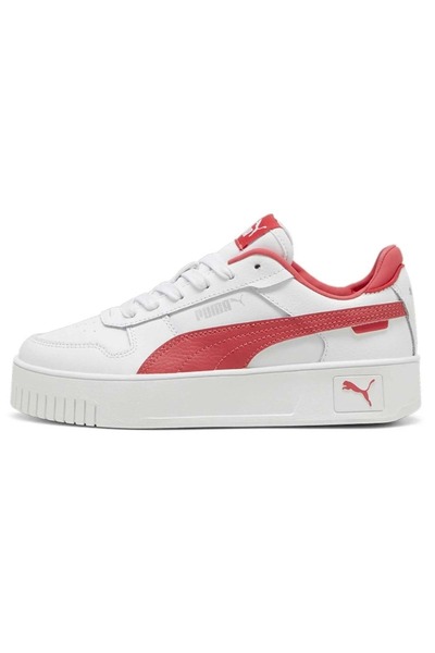 Puma 393846 Carina Street Jr Sneaker Unisex Αθλητικά Παπούτσια ΛΕΥΚΟ-ΚΟΚΚΙΝΟ