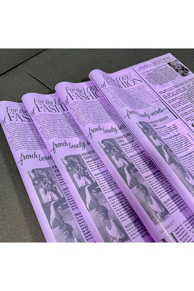 weloveis Purple Floral Printed Newspaper Paper - 55X55Cm, 10 Sheets