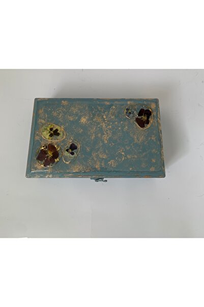 Selda Resin Menekşe Çiçeği Çay Kutusu , Ahşap Çay kutusu, Poşet çay kutusu