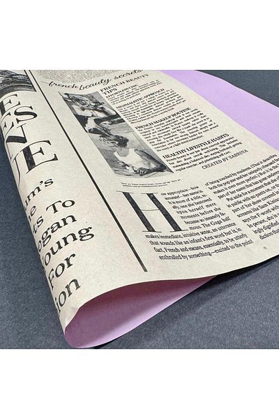 weloveis Purple Double Printed Newspaper Paper - Floral Bouquet, Kraft Paper, 70Gr, 55X55Cm, 10 Sheets