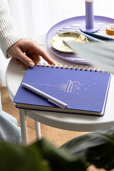 PAPERORA Ajanda Lila - Α5 Σπειροειδής Λινό Αδιάβροχο Planner