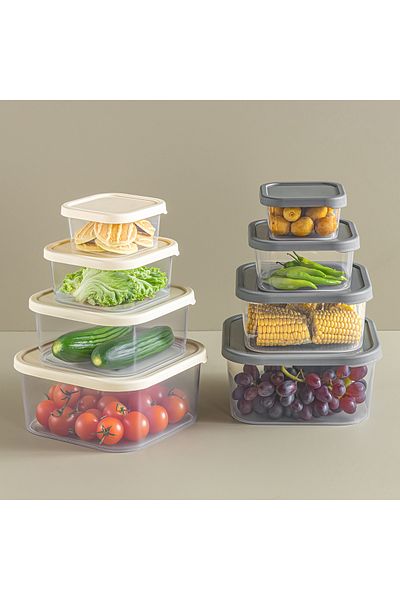 SAVLAR Set of 4 Quick Box Multi-Purpose Storage Containers, Usable for Microwave and Freezer