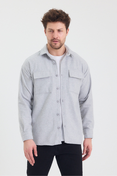 allymoda Чоловіча сорочка з кашеміру, куртка, товста зимова ALLY-202