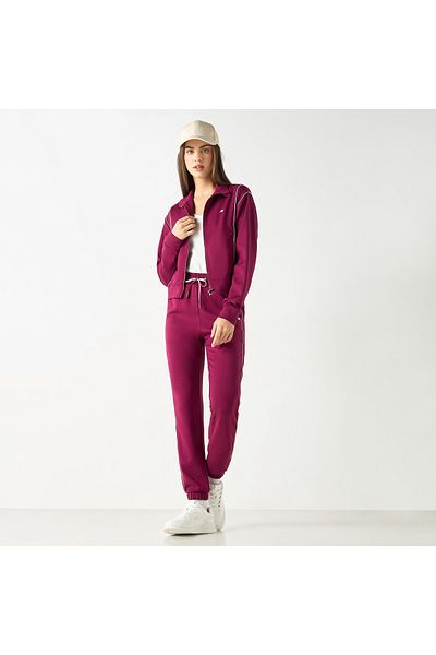 Kappa Logo Print Jacket With Zip Closure And Contrast Piping