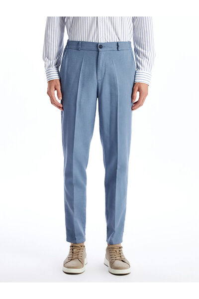 LC Waikiki Чоловічі штани Classic Mat Blue з ефектом льону - стандартний крій