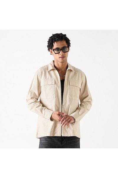 ECKO Zip Though Shirt With Long Sleeves And Pockets