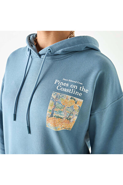 SP Characters Henri Edmond Cross Print Hooded Sweatshirt With Long Sleeves