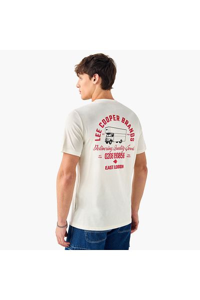 Lee Cooper تي شيرت مطرز برقبة دائرية وأكمام قصيرة