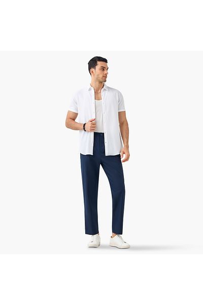 Iconic Textured Shirt With Short Sleeves And Button Closure