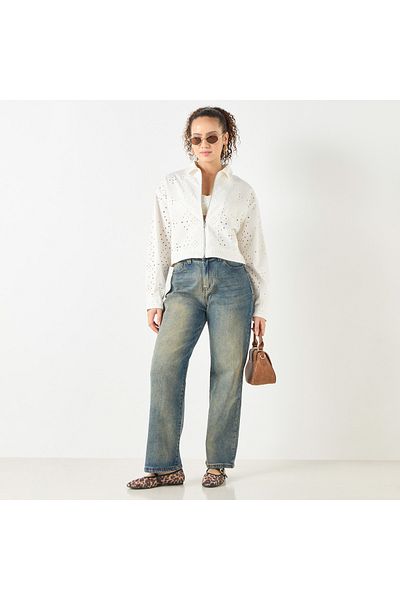 Lee Cooper All-over Schiffli Detail Zip Through Jacket