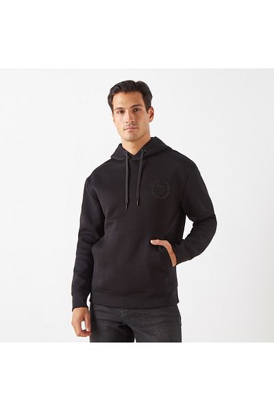 Emperor Emperor Embroidered Hoodie with Long Sleeves