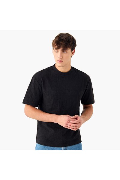 Lee Cooper تي شيرت بتصميم محكم ورقبة دائرية وأكمام قصيرة