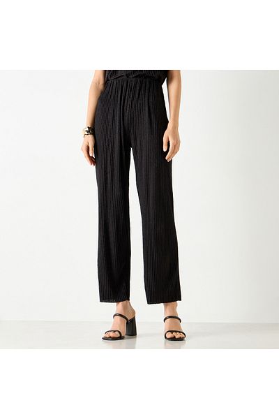Iconic Textured Flexi Waist Pants
