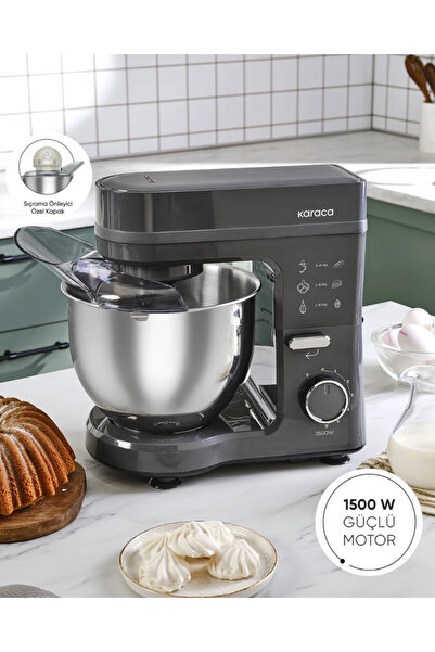 Karaca Hamur yoğurma, Çırpma, Karıştırma, Mikser 1500W Güç 5 Litre Geniş hazneli 6 Hız kademeli Mutfak Şefi