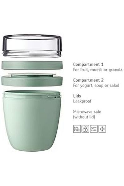 STOREMAX Sellbuystore - Ellipse Lunch Box, Practical Muesli Cup, Yogurt Cup, to Go Cup, Der