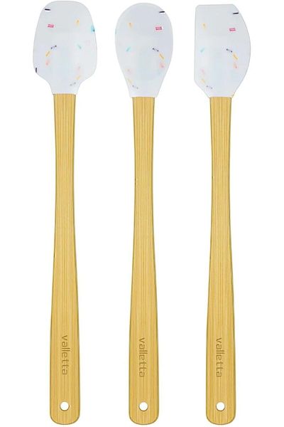 STOREMAX Mrttnca Indigo 3-Piece White Colored Dotted Bamboo Silicone Spatula Set Long 26 cm Vlt1518 Trndymrt 10