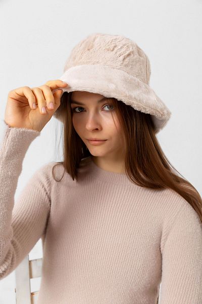 Luminos Butik Trend Winter Beige Furry Bucket Hat - Vibrant Color Accessory Spk1102
