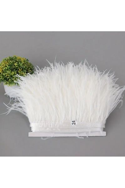 SavBrand White Gooseneck Feather 1 Meter |   Decorative Ornament, Hobby Decoration Products, Furry Earrings Making