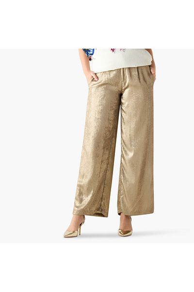 2Xtremz Textured Wide Leg Pants With Pockets
