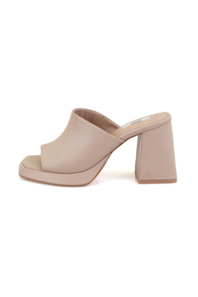 Desa Papuci de damă din piele Napa cu toc bej