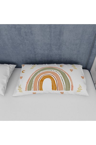 yok yok evim eve dair her şey Bohemian Rainbow Patterned Pillowcase