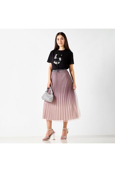 2Xtremz Ombre Pleated A-line Midi Skirt