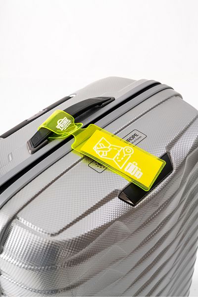 Trink Çanta 2Pcs Neon Color Yellow Pvc Suitcase and Suitcase Label