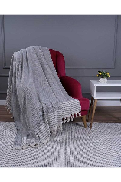 ÇIQRIK HOME Natural Woven Cotton Sofa Cover Multi-Purpose Cover