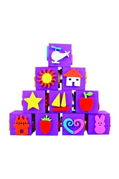 Südor Sünger Baskı Eva Küp 12 Li (1 Paket 12 Adet Karışık Renk Desen)