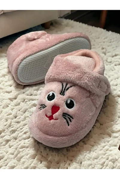 casso Unisex Children's Kindergarten Nursery Home Non-Slip Sole Slippers with Dog Figure