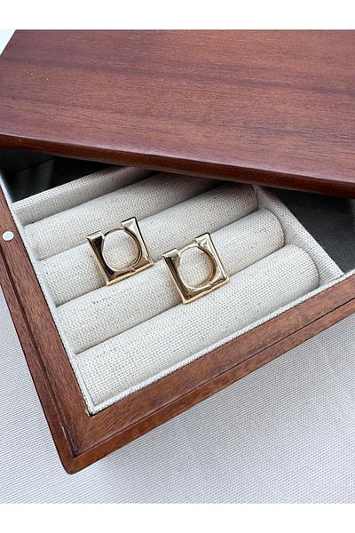 Jerie Basic Curved Square Trend Earrings