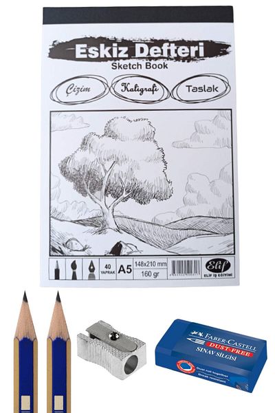 Oyun ve Sanat Charcoal Sketching Starter Set - Pencils, Eraser, Sharpener..