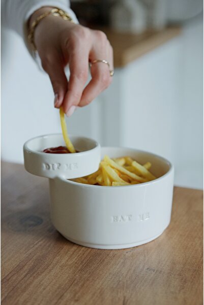 Dekorzdükkan Eat Me-Dip Me Sosluklu Tabak (15 cm)