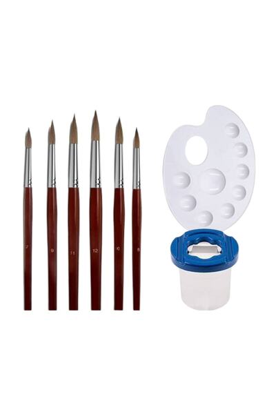 Art Picasso Suluboya Fırçası 6 Adet, Palet Ve Su Kabı