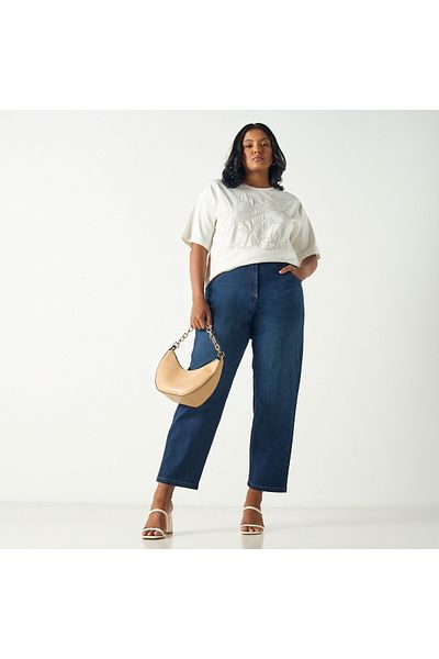 Ulla Popken Plus Size Ulla Popken Tapered Fit Jeans