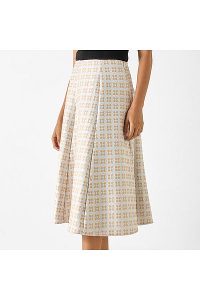 Iconic Textured A-line Midi Skirt With Zip Closure