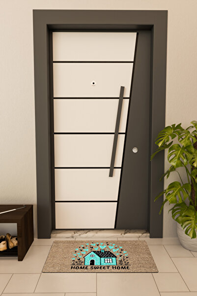 Dormot High Quality Digital Printing Brown, Blue Home Home Sweet Theme Door Mat