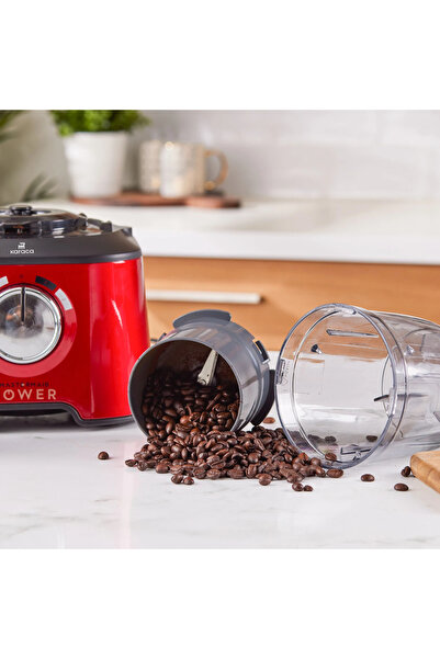 Karaca 11 Ürün 1 arada Çift katlı paslanmaz çelik rende başlığı , 4 kanatlı doğrayıcı 2500W Mutfak Robotu