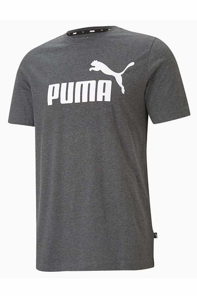 Puma Ανδρικό μπλουζάκι Ess Heather Tee 586736 -01 Μαύρο