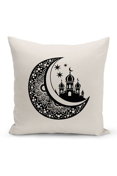 Bertille Home Ramadan Series Double Sided Digital Printed Throw Pillow Case (Ramadan Cushion Cover)