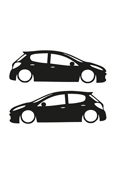 Sönmez Dijital Peugeot 207 Gölge Sticker - Peugeot Sticker - Oto Sticker - Ar...