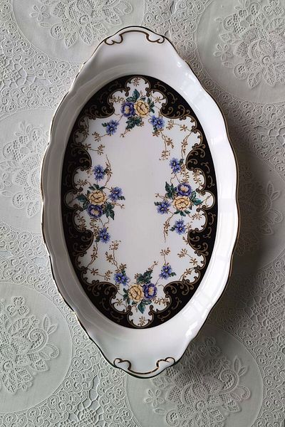 Royal Albert Commemorate 100Th Anniversary 1910S Duchess English Antique Porcelain Tray