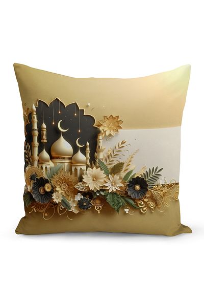 Bertille Home Κάλυμμα μαξιλαριού ριχτάρι σειράς Ramadan διπλής όψης με ψηφιακή εκτύπωση (Κάλυμμα μαξιλαριού Ramadan)