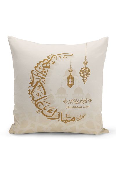 Bertille Home Ramadan Series Double Sided Digital Printed Throw Pillow Case (Ramadan Cushion Cover)