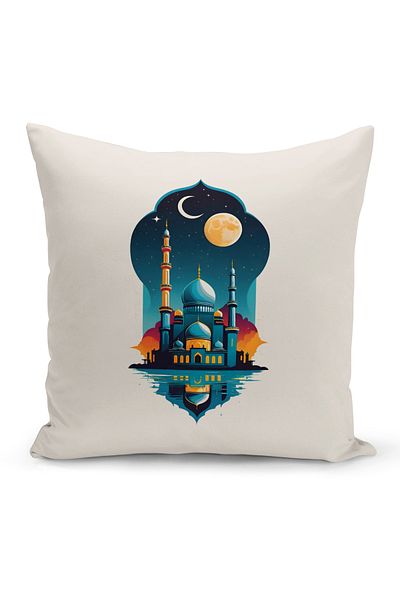 Bertille Home Κάλυμμα μαξιλαριού ριχτάρι σειράς Ramadan διπλής όψης με ψηφιακή εκτύπωση (Κάλυμμα μαξιλαριού Ramadan)