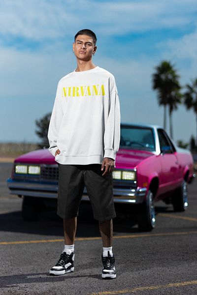 SEVBANO Nirvana Printed Unisex Oversize Design Sweatshirt