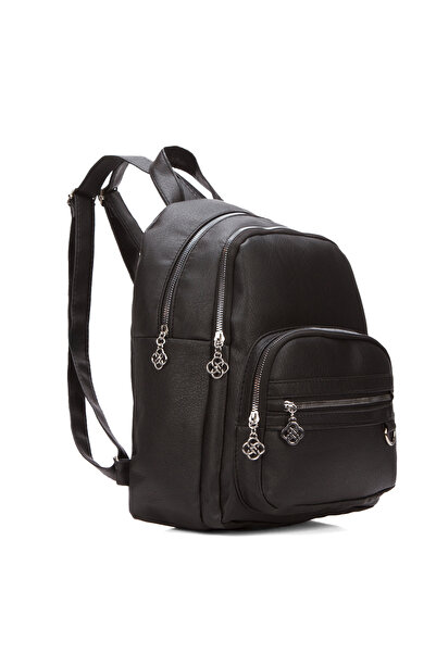 Adelina Bags Ежедневна дамска кожена черна раница