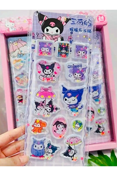 ÖZ OFİS Kuromi Sanrio 3D Sulu Sticker Seti 2 Adet